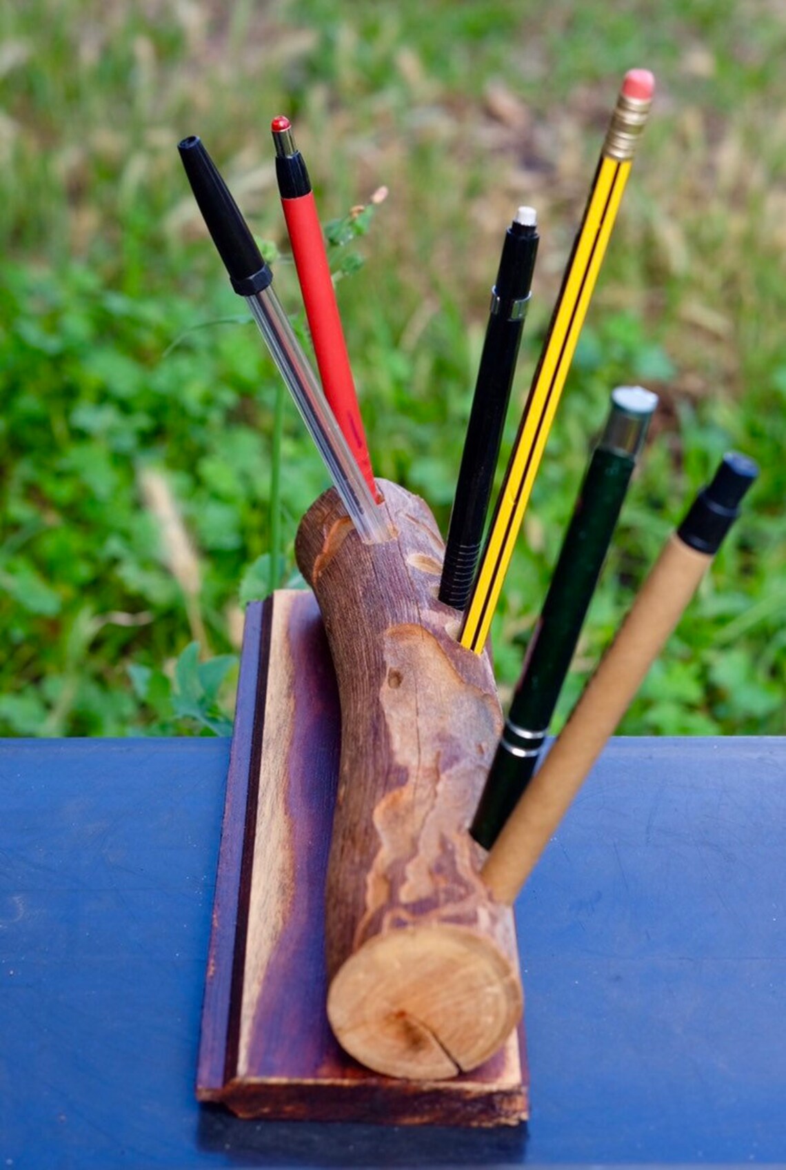 Indigenous Wooden Pen Holder With Carvings Wooden Pen Pot Etsy Australia