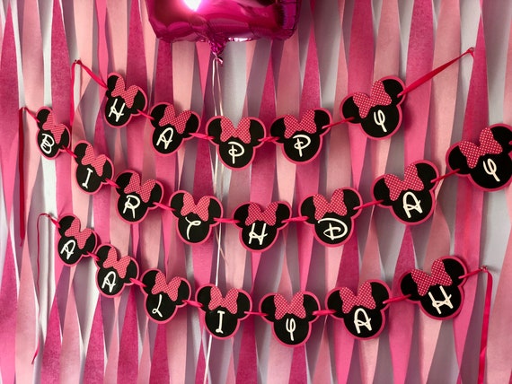 Minnie Mouse Birthday Theme Party Decorations Garland Banner Etsy