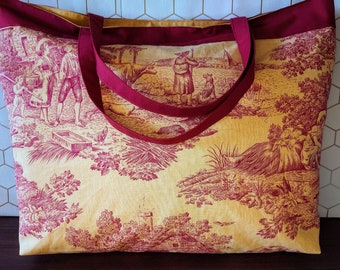 Romantic toile de Jouy totebag 50x60