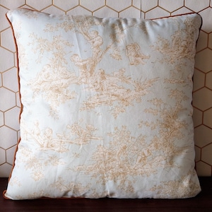 Handmade Toile de Jouy Pillowcase 40x40