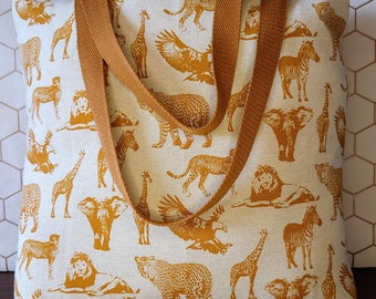 Jungle themed grocery or tote bag