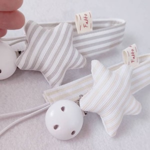 Baby pacifier chain star customizable with Mam adapter