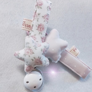 Pacifier chain,Pacifier clip handmade personalized with star