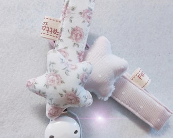 Pacifier chain,Pacifier clip handmade personalized with star