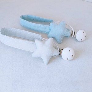 Pacifier chain,Pacifier clip handmade personalized with star