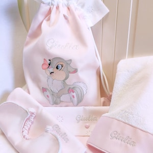 Sacchetto asilo bimba fate turchine Set asilo personalizzato