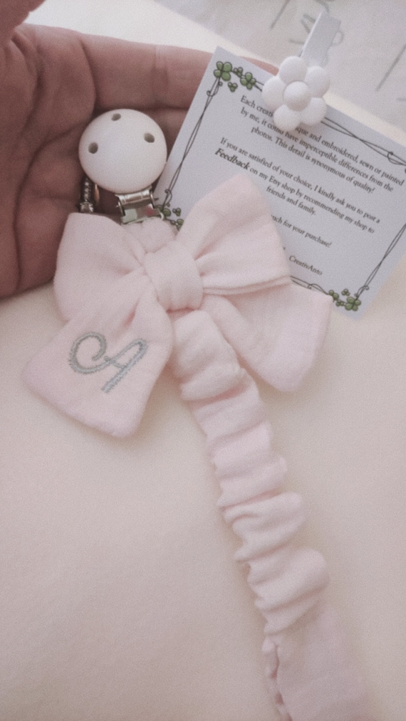 3 Catenelle Per Ciuccio In Cotone - Clip In Legno Sicure Per Neonati - Foto 2