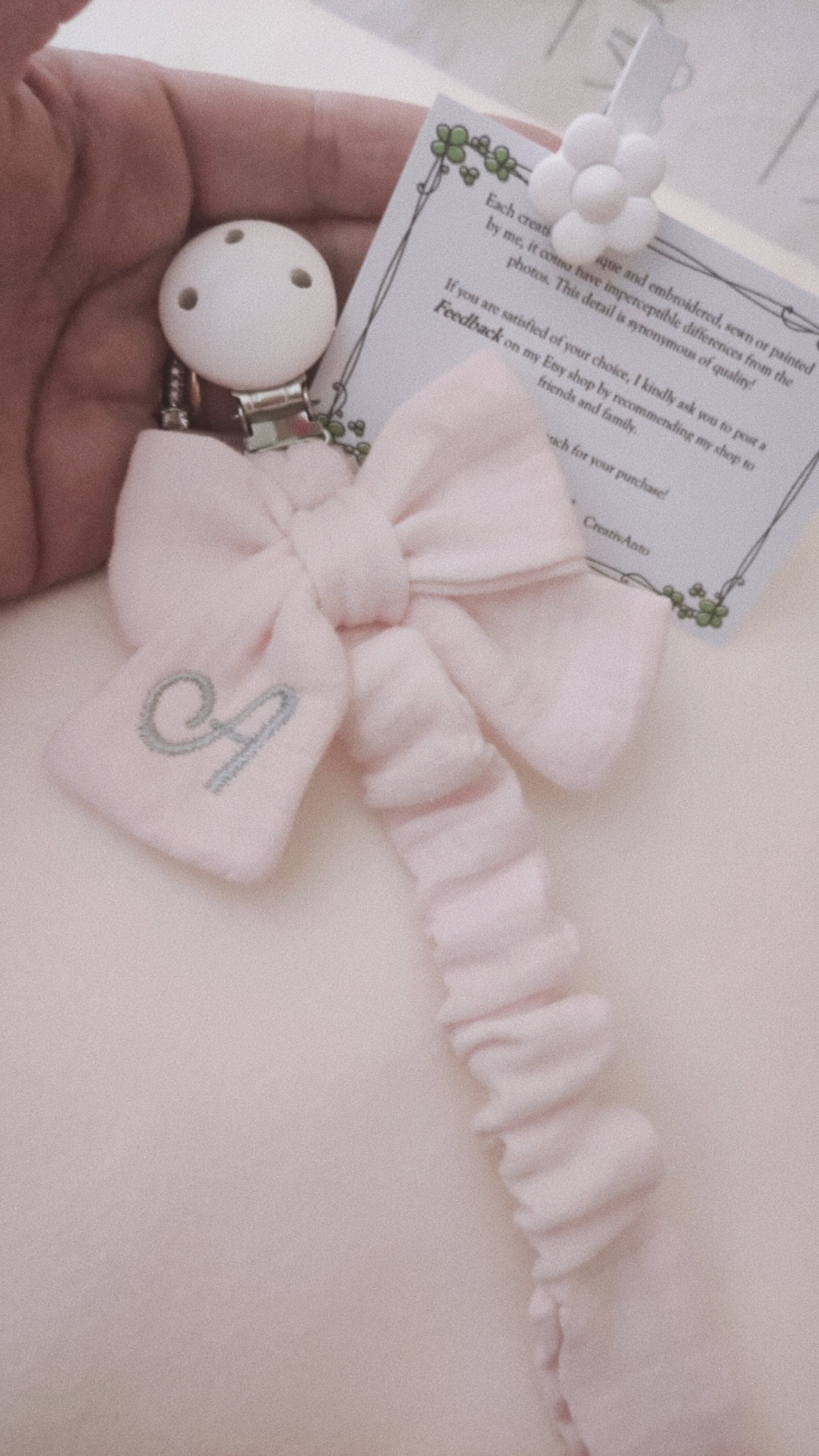 3 Catenelle Per Ciuccio In Cotone - Clip In Legno Sicure Per Neonati - Foto 10