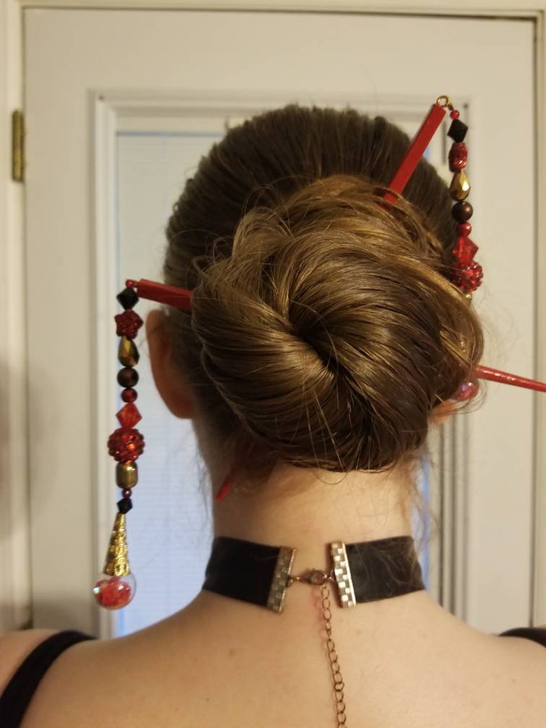 Red Hair Sticks Etsy