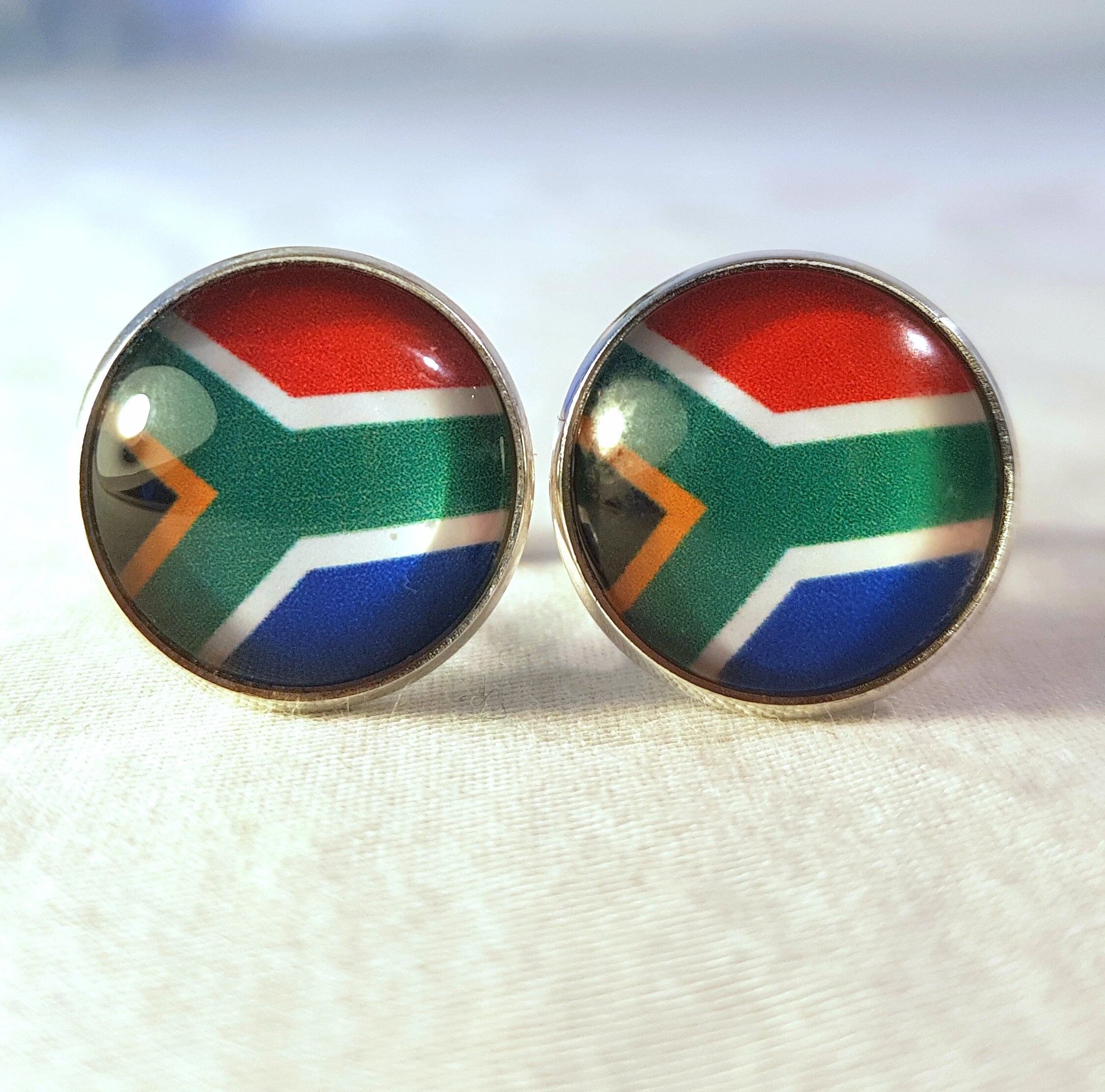 South Africa Flag Cufflinks / Wedding Cufflinks / Mens Etsy