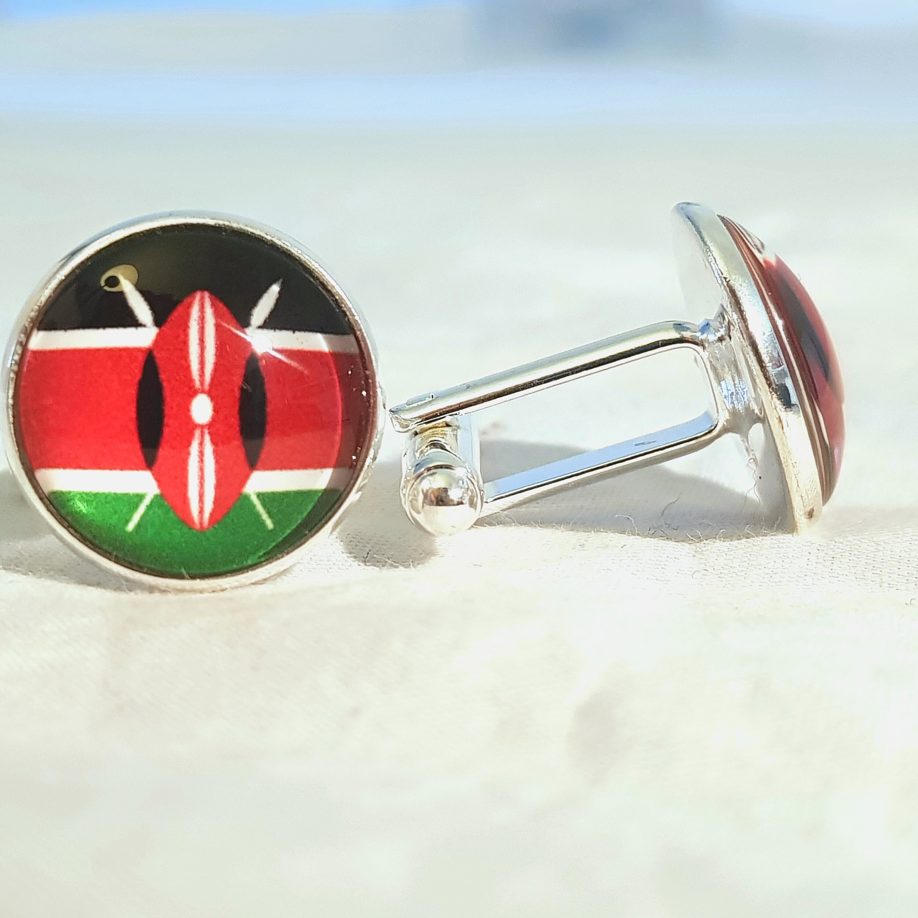 Kenya Flag Cufflinks / Wedding Cufflinks / Mens Cufflinks Etsy