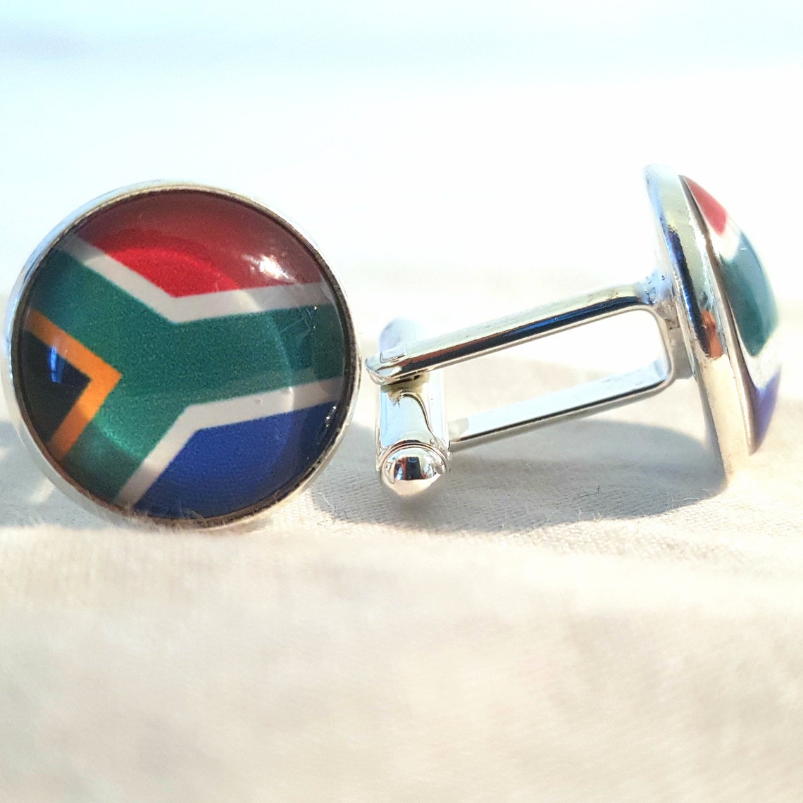 South Africa Flag Cufflinks / Wedding Cufflinks / Mens Etsy