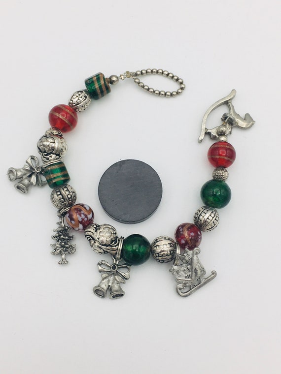 Bracelet, Danforth Pewter, Ladies 7" Christmas Br… - image 6