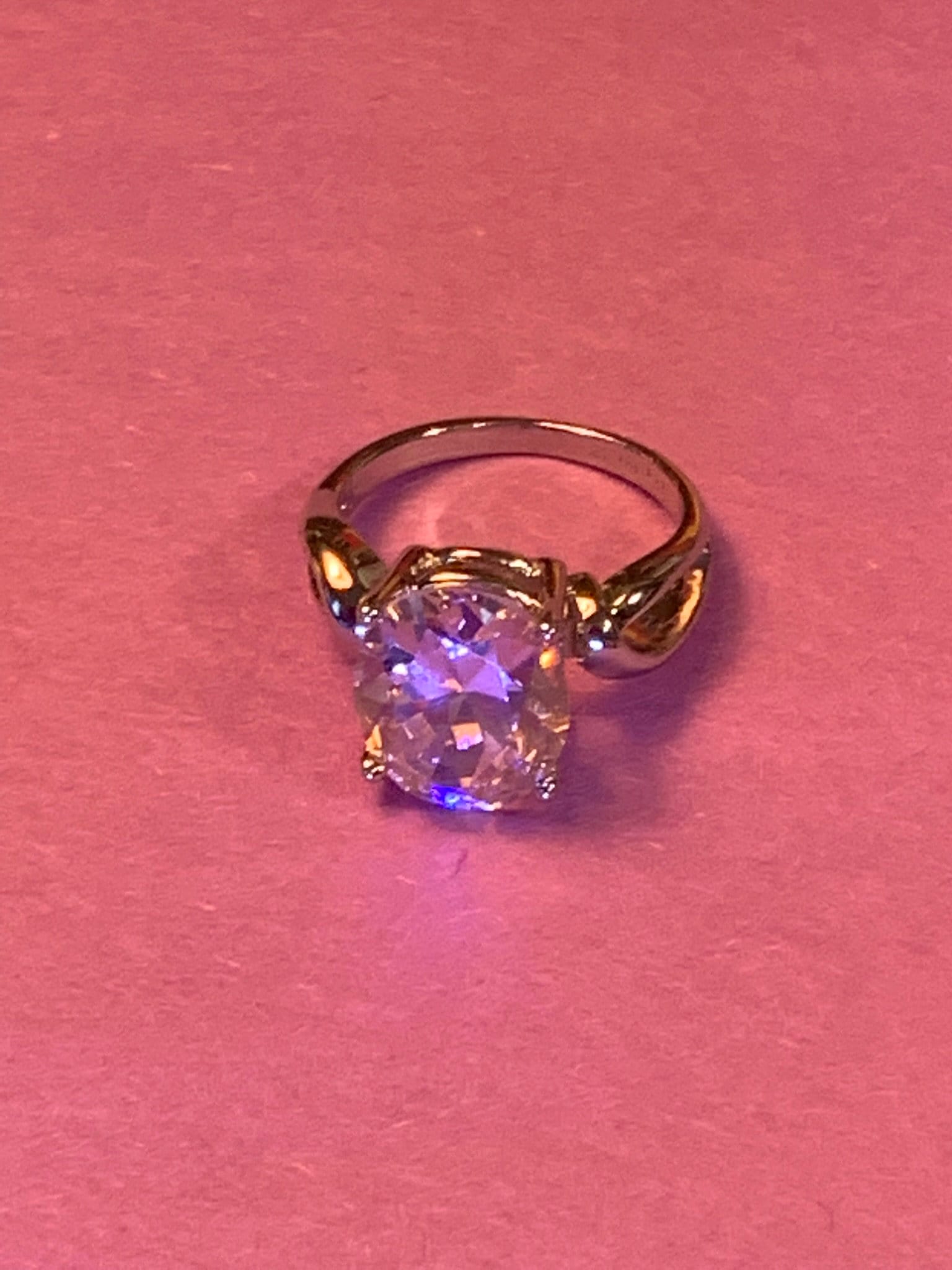 Stunning 925 Silver 1990s Vintage Gorgeous Pink Ice Ring Size 6