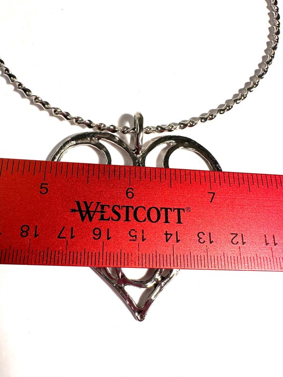 Jewelry Set:  Large 2 1/4" x 2" Silver Tone Scrol… - image 9