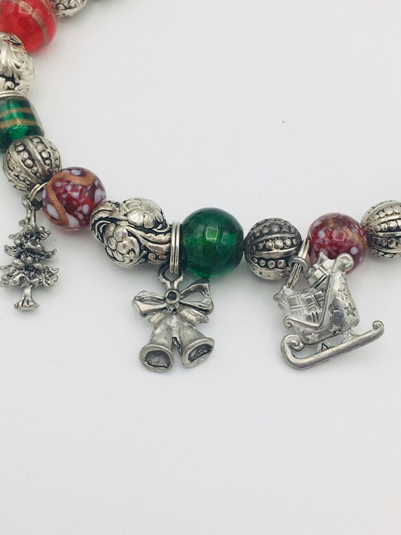 Bracelet, Danforth Pewter, Ladies 7" Christmas Br… - image 8