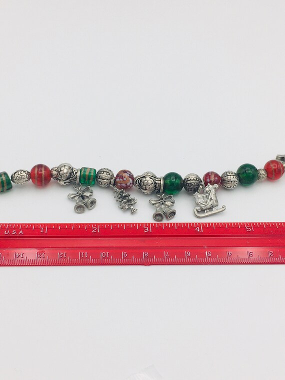 Bracelet, Danforth Pewter, Ladies 7" Christmas Br… - image 7