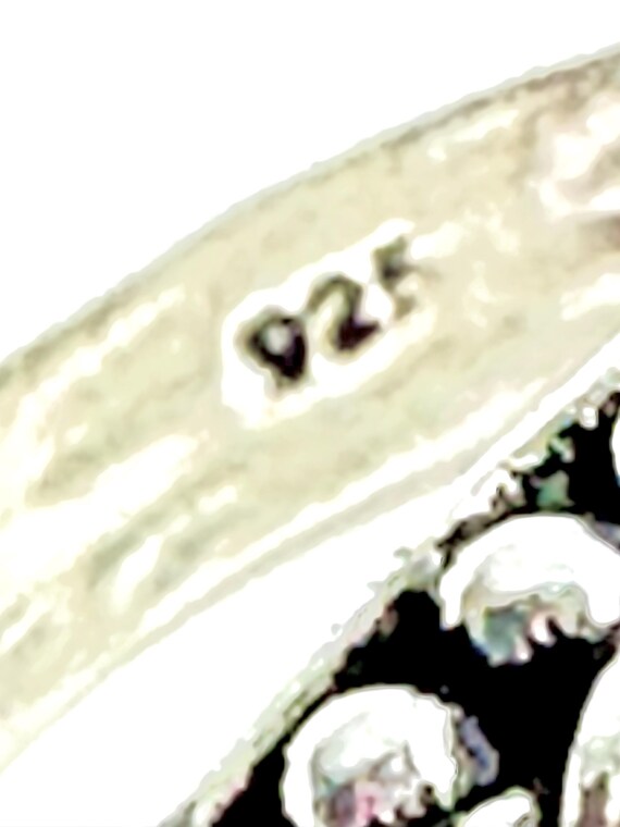 925 Silver 14 Gram Large Rectangular Pink Moonsto… - image 6