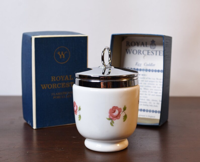 King Size Egg Coddler /& Lid Roanoke White by ROYAL WORCESTER NIB