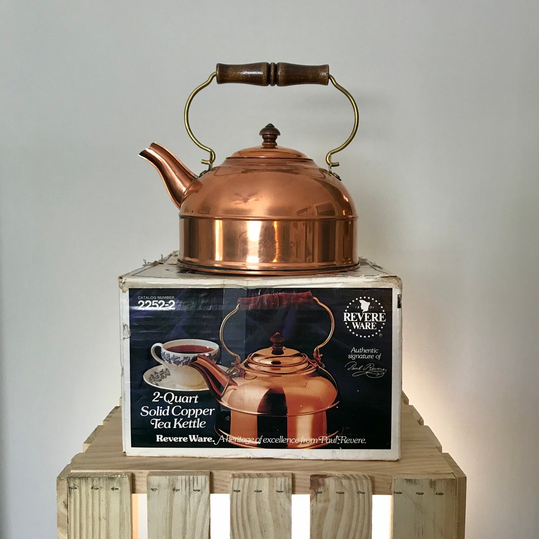 Vintage Revere Ware Copper Tea Kettle Wood Handle 2 Quart Tea Etsy