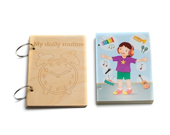 Pizarra de rutina diaria: horario visual Montessori para niños pequeños
