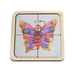 Beautiful butterfly puzzle, Large puzzle for kids, Wooden puzzle with animals, Educational toy