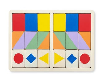 Symmetrical puzzle: Shapes and colours