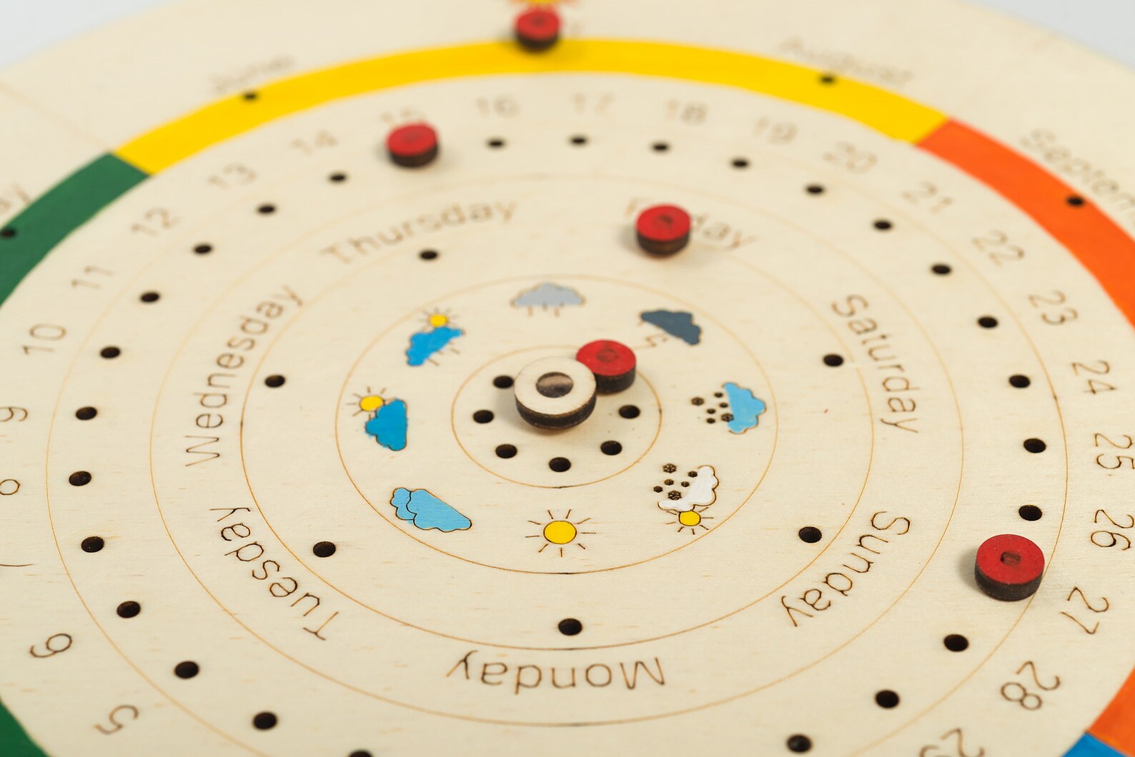 Calendario de madera en inglés Material educativo Días de Etsy