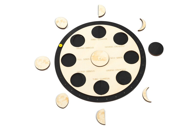 Moon Phases Puzzle Wooden Puzzle Waldorf Montessori Toy - Etsy
