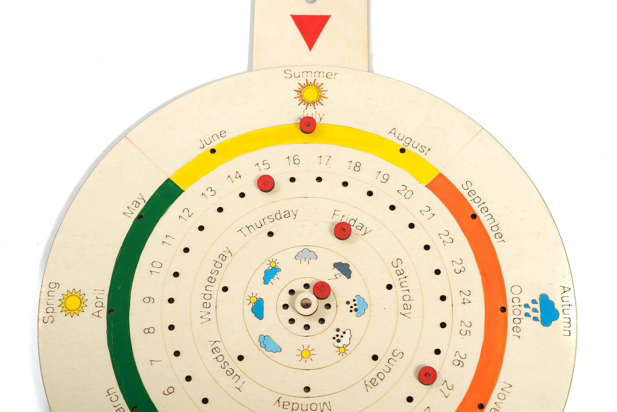 Calendario de madera en inglés Material educativo Días de Etsy