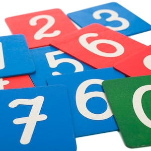 Montessori schuurpapier nummers, Leer nummers 0 tot en met 9, kleutermateriaal,
