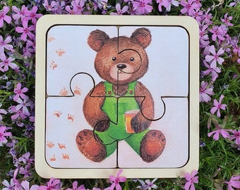 Puzzle d'ours en peluche, Grand puzzle pour enfants, Puzzle en