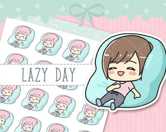 Relax Planner Stickers | Lazy Rest Offday Holiday Stickers | Custom Girl stickers