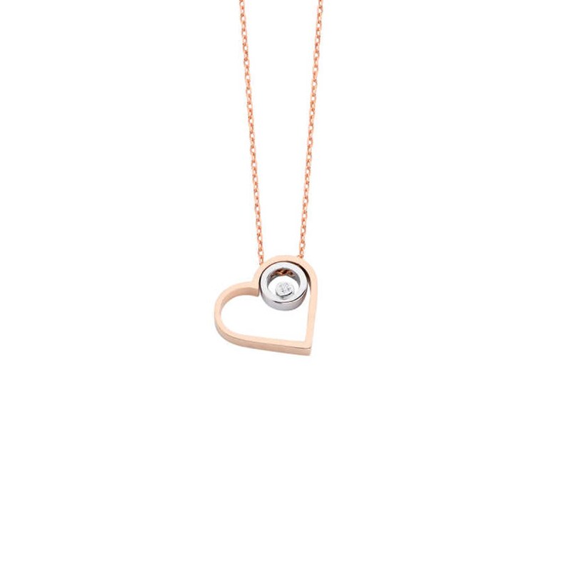 Dainty Womens Open Heart Necklace Engagement Necklace,Raw Diamond Necklace,Thin Chain Necklace,Good Luck Gifts