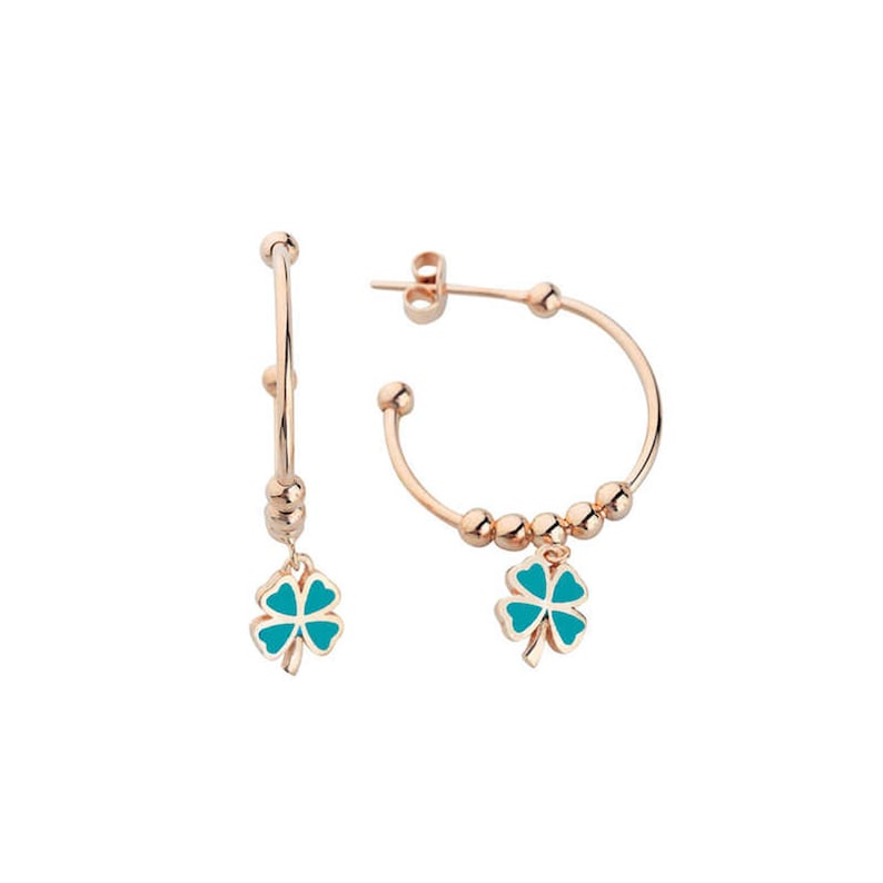 Unique Womens Earring,Silver Earrings with Clover Motif,Zircon Shiny Earring,Raw Diomand Earring,Modern Art Earrings,New Gift For Her