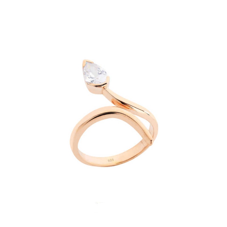 Dainty Womens Ring,Handmade Sterling Silver Zircon Ring,Raw Gemstone Ring,Snake Ring Gemstone,Best Friend Rings