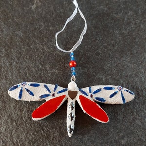 Mosaic Art Dragonfly Ornament, Mosaic Everyday Ornament, Mosaic Spring Decoration, Unique Gift, Handmade Gift, Spring Decor, Affordable Art