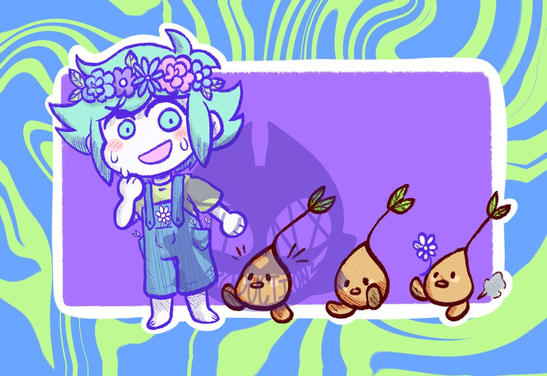 Basil and Sprout Moles Omori Sticker Etsy