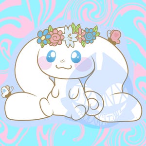 Cinnamonroll Dog (Flower Crown)  - Sticker