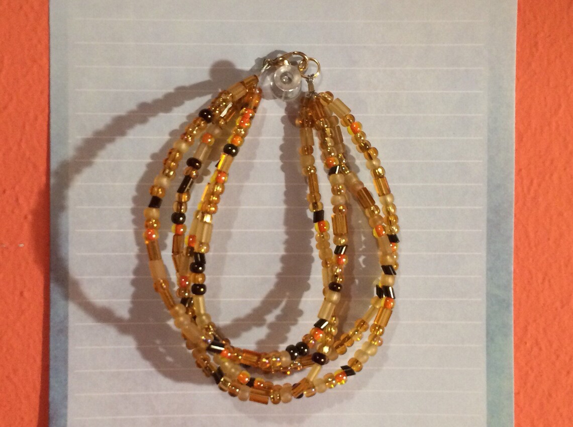 Multi Strand Beaded Bracelet Handmade Vintage - Etsy