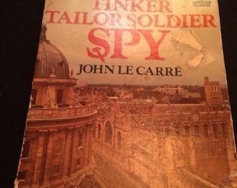 Vintage cassette tape case for Michael Jayston reads The Tinker Tailor Soldier Spy by John Le Carre~ case only