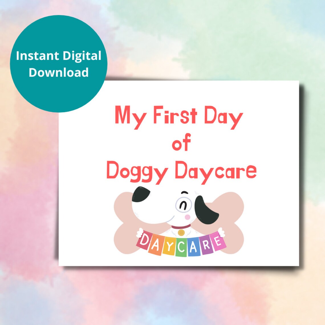 First Day of Doggy Daycare Sign / First Day of School Sign / - Etsy