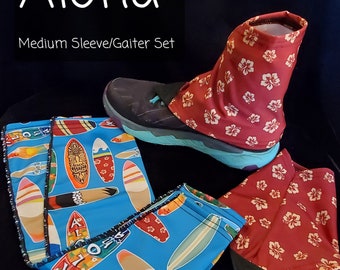 Medium Trail Gaiters and Arm Sleeve Sets for Trail Running, Hiking, Biking, Walking