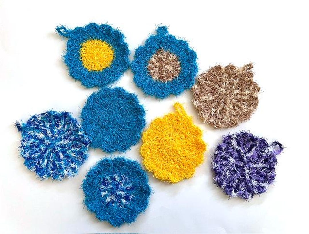 Set of 2 Handmade Scrubbies, Reusable Dish Scrubby, Non-stick Pan ...