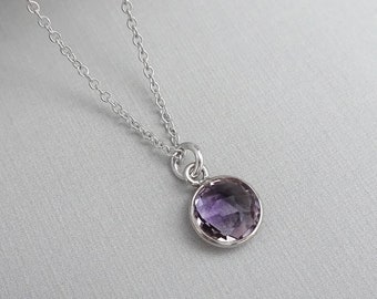 Amethyst Necklace, February Birthday Necklace, Birthstone Necklace, Birthday Gift Necklace, Girlfriend Gift, Gift for Mom