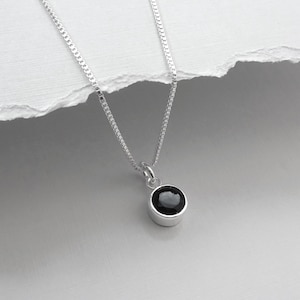 Tiny Black Onyx Necklace, Sterling Silver Layering Necklace, Layering Necklace, Black Onyx Choker Necklace, Girlfriend Gift Necklace