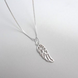 Tiny Sterling Silver Angel Wing Necklace, Sympathy Gift Necklace, Remembrance Gift Necklace