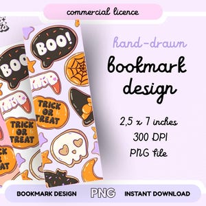 Spooky Halloween Sugar Cookies Bookmark Design PNG | Cute Halloween Printable Bookmark | Cute Trendy Halloween Aesthetic |  INSTANT DOWNLOAD
