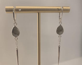 Labradorite Sterling-Silver Earrings &quot;Stunners&quot; by Greyewolfe