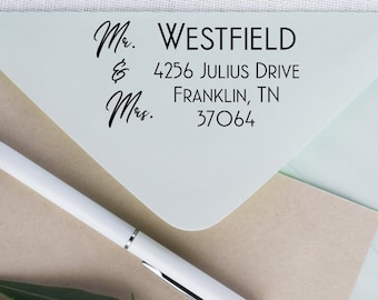 Address Stamp For Wedding Address Invite Stamp, Return Address Stamp Wedding Invitation, Self Inking Personalized Wedding Stamp, 3.00 X 1.50